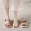 Home Indoor Muffin Platform Slippers Women's Large Size Outer Wear 2024 Autumn New Slope Heel One Pedal Sandals