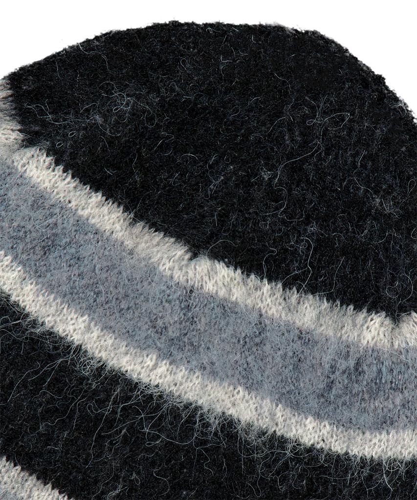 MAHAGRID Hairy Stripe Beanie Black(Mg2Ffmab36A)