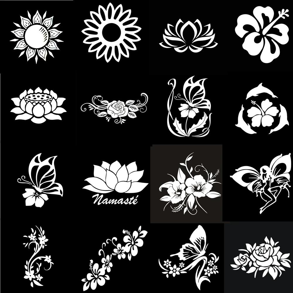 Bumper Sticker Beautiful Flowers Series Rose Lotus Flower Vinyl for Car Body Window Car Stickers and Decals Car Styling,20*20cm