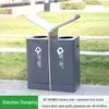 Stainless Steel Outdoor Trash Can: Large Sanitation Bin for Fruit Peels and Waste