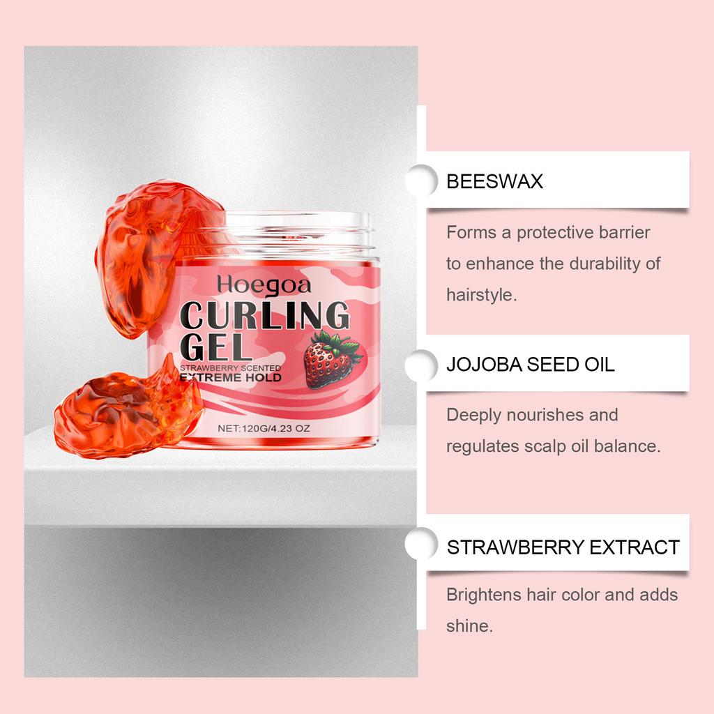Curling Defining Cream Prevent Hair Breakage Repairs Damage Scalp Curly Control Lock Hydrating Add Shine Strawberry Styling Gel