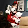 Lovely Scarf Polar Bears Plush Toy Soft Animal Bear Stuffed Pillow Cute Back Cushion Birthday Christmas Gift Home Decoration