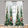 Ambesonne Cactus Window Curtains Wilderness Theme Blooming Desert Flowers Plain Backdrop Urban Jungle Lightweight Decor Made Of Polyester