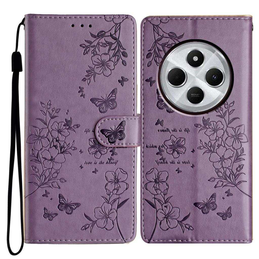 For Xiaomi Poco C75 4G/Redmi 14R 5G/14C 4G Wallet Phone Case Butterfly Floral Imprint Leather Flip Cover