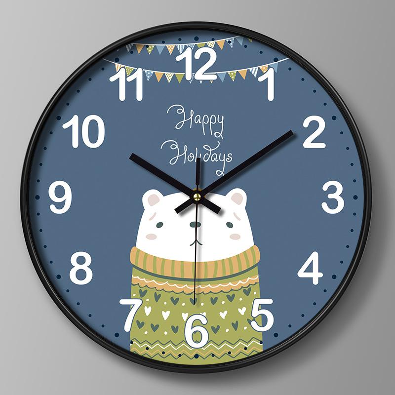 Children's Room Clock Cartoon Wall Clock Creative Clock Wall Hanging Home Living Room Quartz Clock 25CM