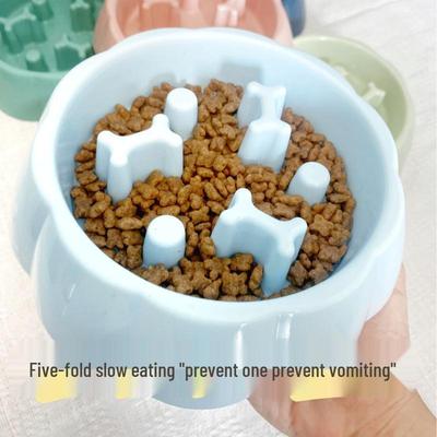Pet Anti-Tip Slow Feeder Bowl for Small & Medium Dogs