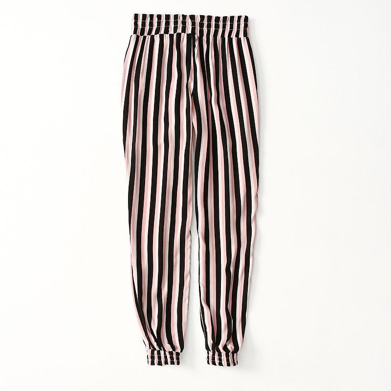 Export Export Vertical Striped Cotton Silk Harem Pants Women's Summer Thin and Comfortable Artificial Cotton Jogger Pants Anti Mosquito Pants