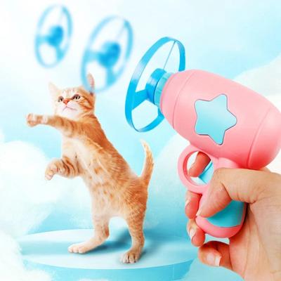 Jucărie pentru animale de companie Farfurie zburătoare Giroscop rotativ Lansator Pistol Jucărie de joacă pentru pisici Urmărire Câine Jucării interactive Consumabile pentru antrenamentul animalelor de companie