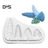 Food Grade Dessert Mold Heat Resistant Silicone 3D DIY Leaf Shaped Cake Dessert Mold Decoration Kitchen Supplies