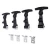 4Pcs Elastic Stainless Steel Rubber Hood Catch Flexible T Handle Hasp Rubber Flexible Draw Latches with Brackets for