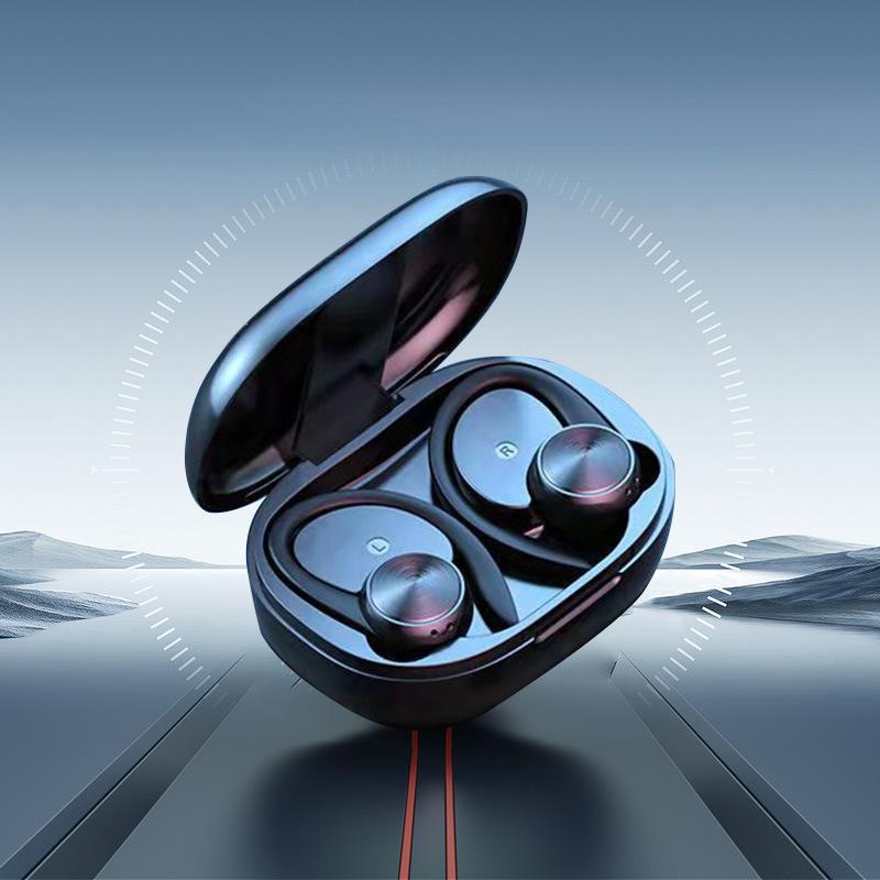 Noise-cancelling in-ear True Wireless 5.0 Bluetooth Headphones Painless Over-ear Digital Display Sports Sweat-proof Headphones