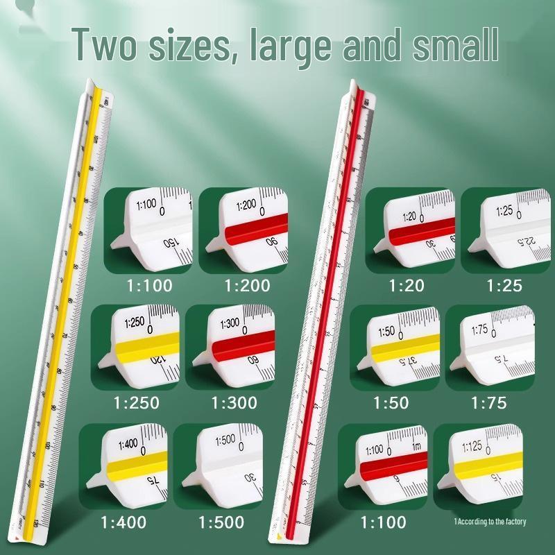 Large Triangular Drawing Scale Ruler for Interior Design and Architecture