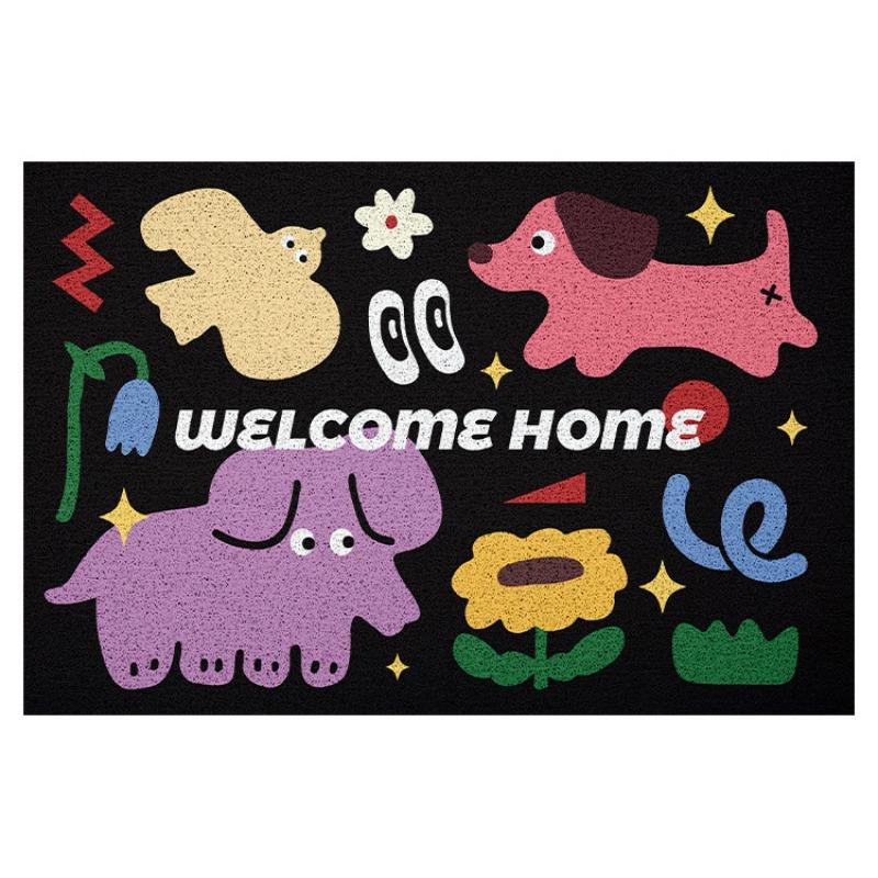 

Cute Cat Themed Door Mat Welcome Home Paw Print Non-slip Entrance Rug for Home Decor Living Room Bedroom Pet Lovers Decoration 40x60cm