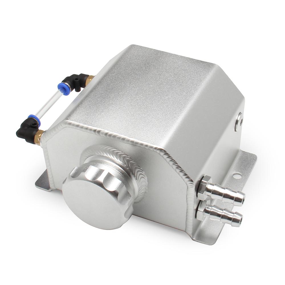 Universal 1L/2L Aluminum Oil Catch Can Reservoir Tank Engine Coolant Radiator Overflow Oil Fuel Tank With Drain Plug Breather