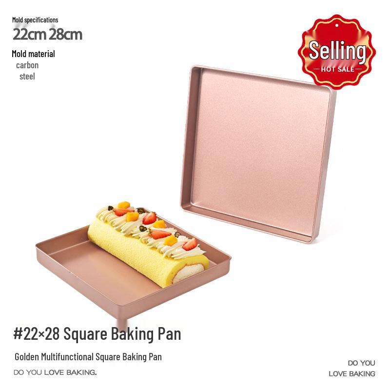 Antihaftbeschichtete 28x28cm Verdickte Quadratische Backform für Kuchenrollen, Nougat, Kekse