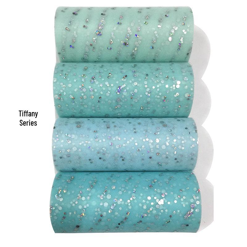 Sequin Tulle Roll 15CM X 25 Yards - Large/Small Pieces American Net Yarn
