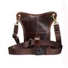 Meigardass Leg Genuine Bag for Outdoor and Men's Bag, Leather, Multifunctional, Thigh/Hip Motorcycles, Use, Waterproof, Abrasion-Resistant (Brown