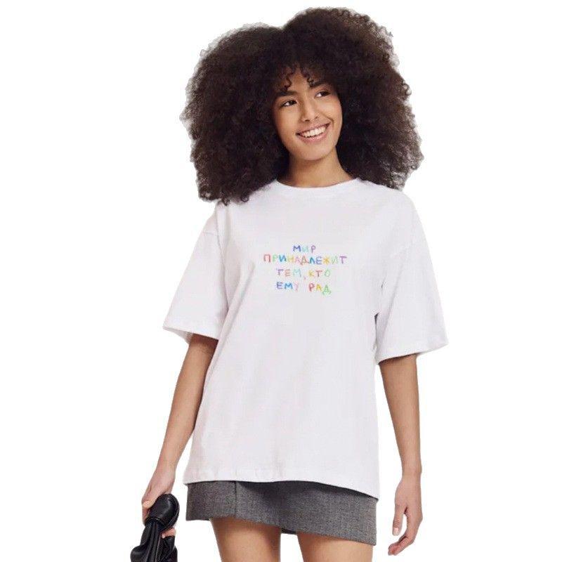 Western Style New Fashion Casual Loose Print round Neck Short sleeve T-shirt Top Printed T-shirt Top