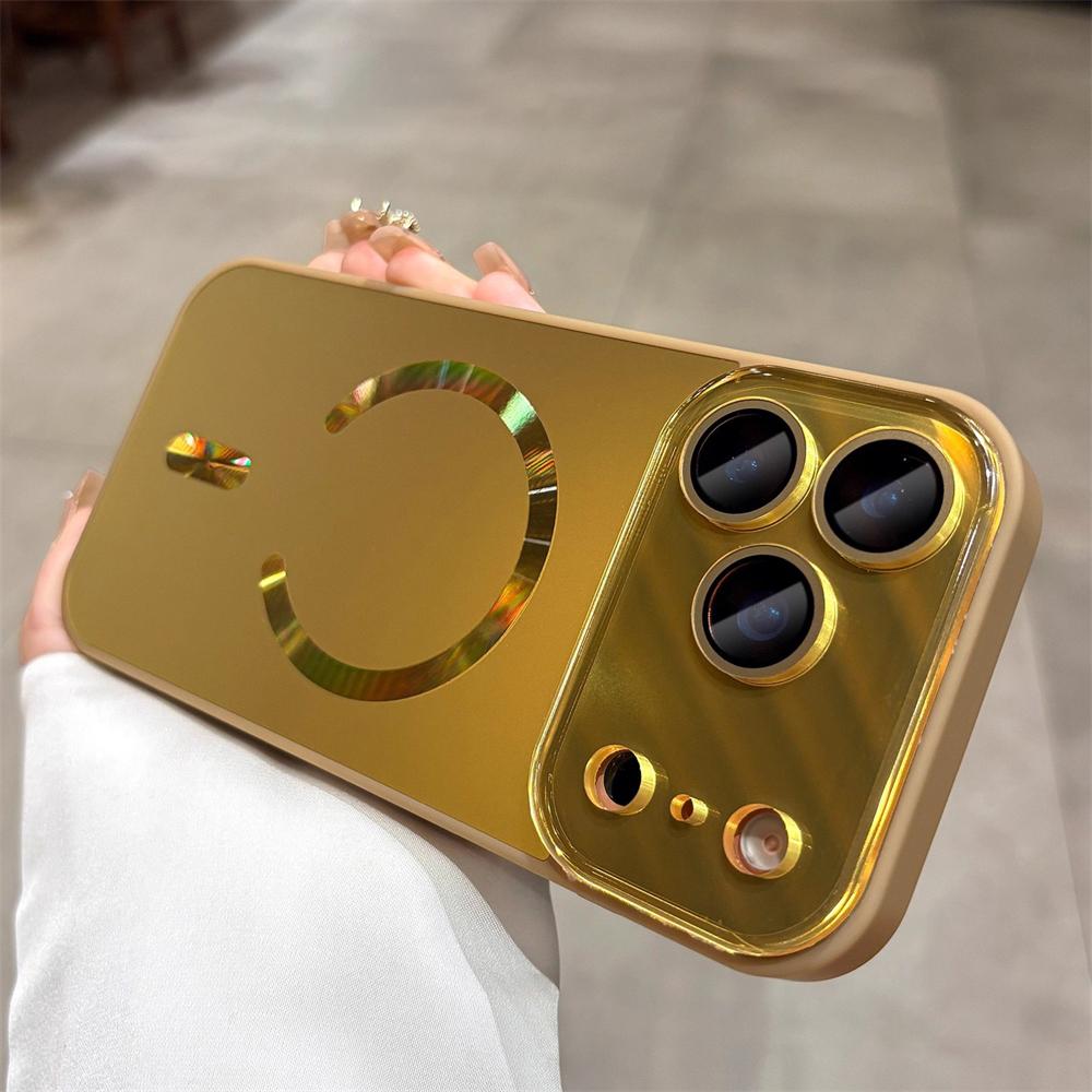 Seconds Change 17 Pro Max Orange Magnetische Hülle für IPhone 16 Pro Max 16 Pro 15 14 13 Air Kabelloses Laden Kameraschutzhülle