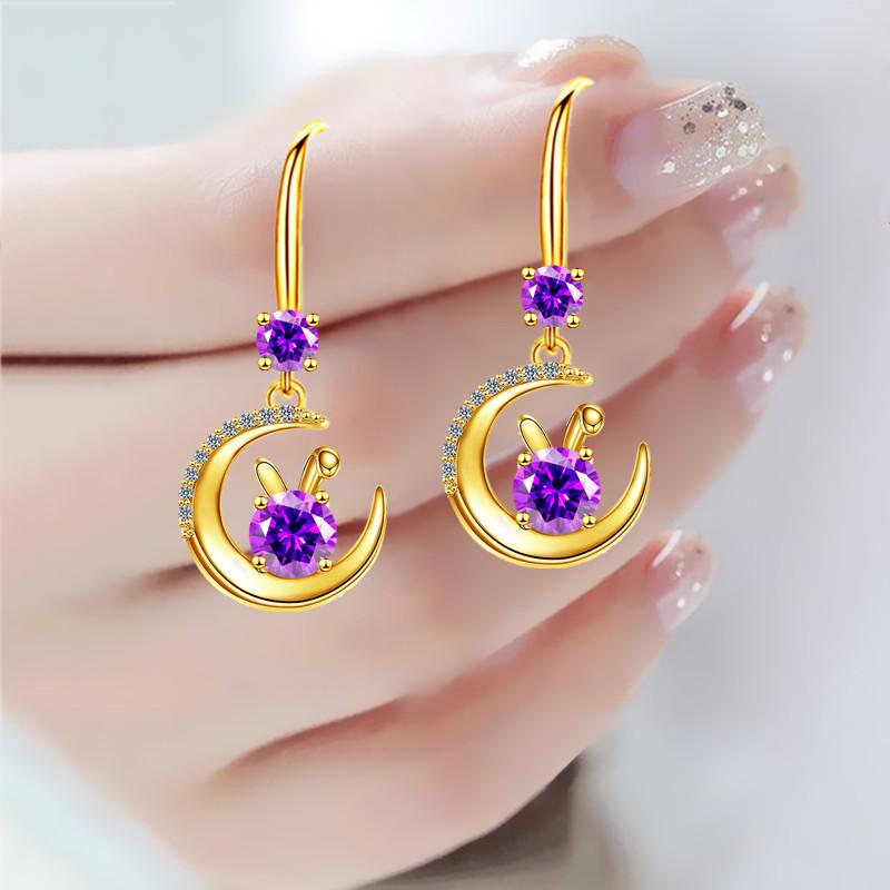 

Серьги Знак зодиака Кролик Новые 2023 Серьги Позолоченные крючки Серьги средней длины