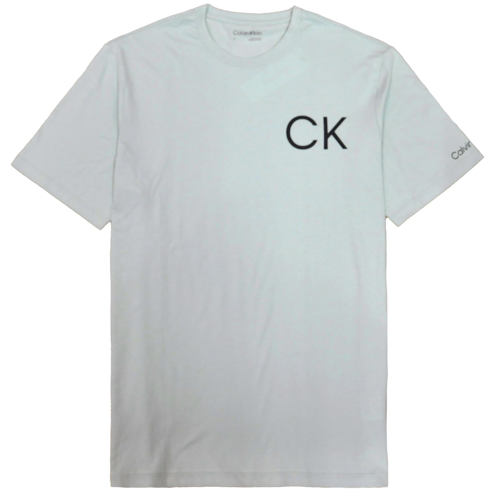 Calvin Klein Crew Neck Short Sleeve CK Logo Mint Green Size L [Calvin Klein] Men s T-Shirt [Used]