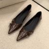 2025 New Vintage Pointed Toe Single Shoes Pumps Pumps with Skirt Low Heels Lady's French Niche with Skirt Low Heel Scoop Shoes