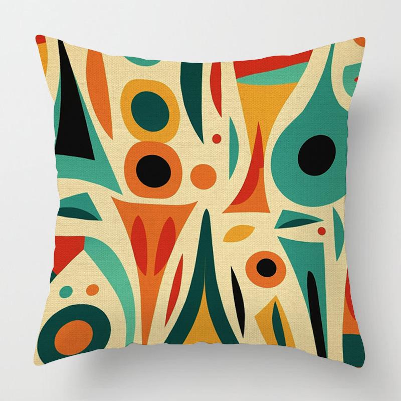 Home Decor Colorful Geometric Pattern Throw Pillow Covers Pattern Cushion Cover Suitable for Sofa Bedroom Car Pillow Cover