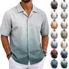 Men's Summer Basic Cuban Collar Shirt Short Sleeve Button Down Casual Lightweight Breathable Fabric Shirt for Everyday Wear