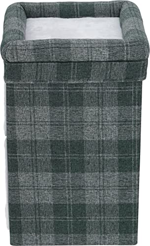 Fujiboeki Pet House/Pet Bed, 2-Room, 40cm Wide X 40cm Deep X 65cm High, Gray, Checkered Pattern, for Dogs and Cats, with Roof Bed, 53720, Small