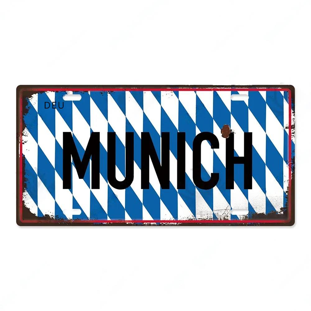 FJ Decors Germany City Metal Tin Signs Licenses Plate Plaque Metal Vintage Bar Pub Club Home Wall Decor