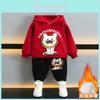 Cozy And Stylish Boys Winter Hoodie Set For Kids With Soft Plush Fabric And Cartoon Design