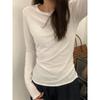 Women's Pink Sheer Long Sleeve Slim-Fit T-Shirt