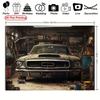 2D Garage Muscle Car Photo Backdrop Men Birthday Decor Cloth
