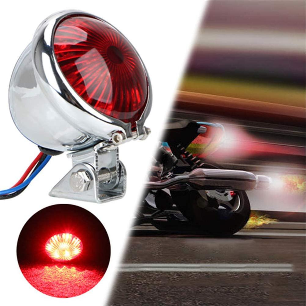 12V Motorcycle LED Tail Light Motorcycle Stop Tail Light for Most Motorcycle Brake Tail Light Accessories Material: LED light + PC cover + zinc alloy shell