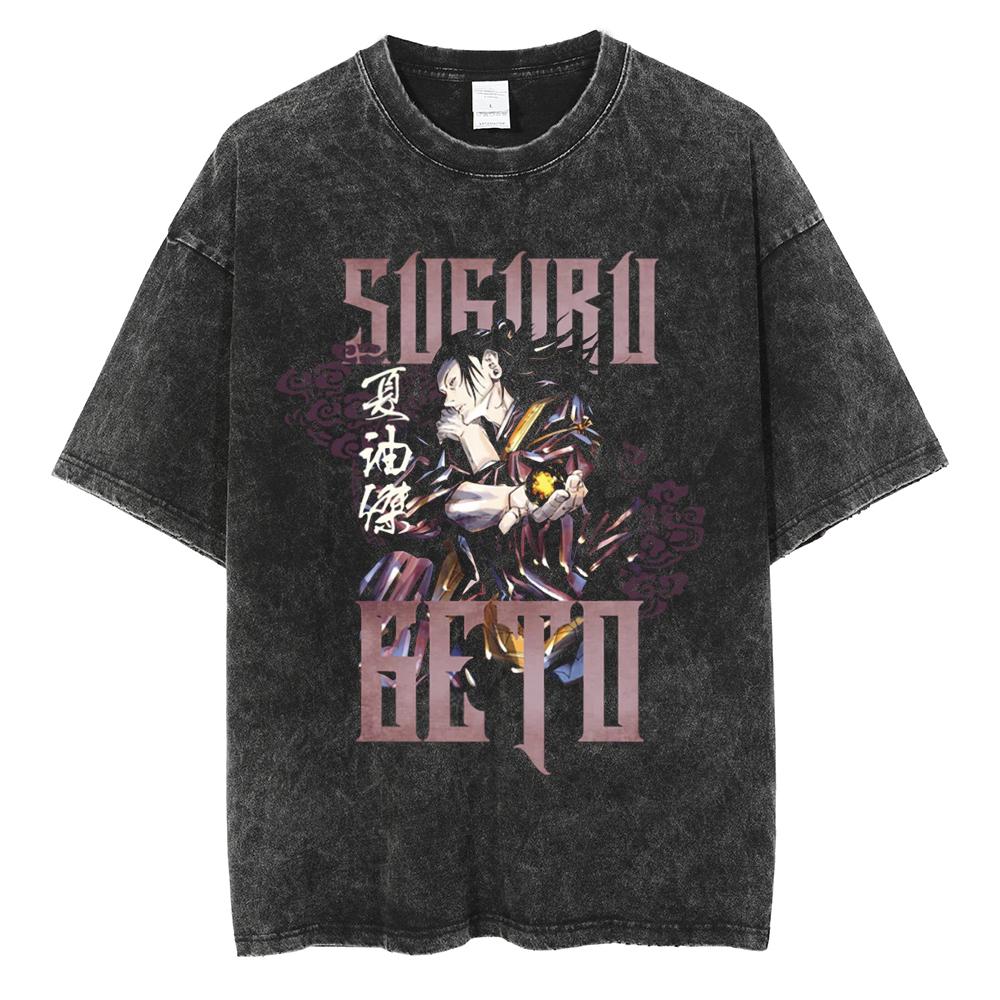 

Jujutsu Kaisen Manga Graphic T Shirt Geto Suguru Print Tshirt Vintage Washed Streetwear Men Women Clothes Cotton Tee Shirt S