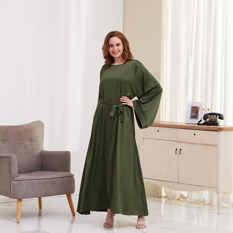 TikTok-Inspired Simple Casual Muslim Women's Robe Dress