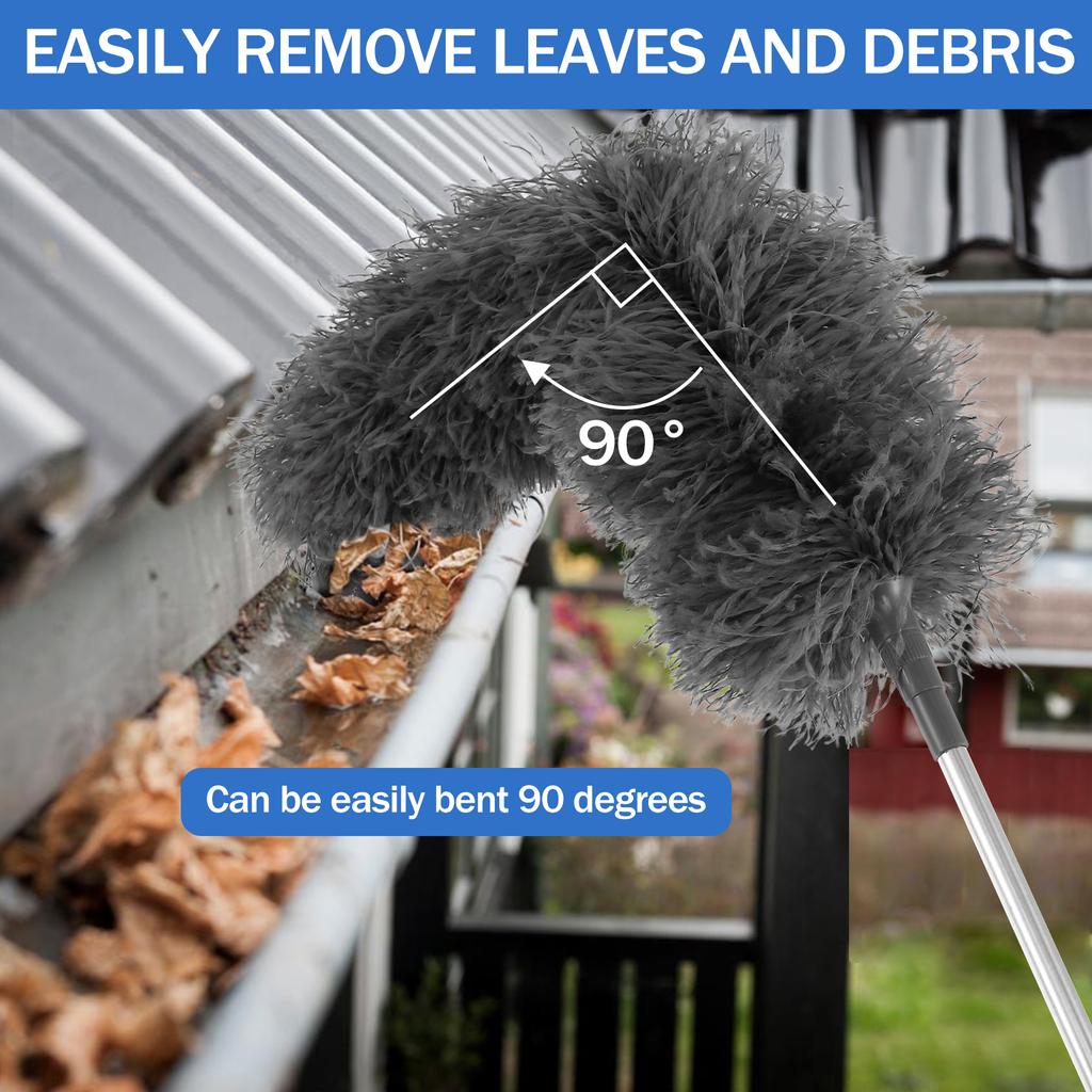 Gutter Cleaning Brush 250cm Extendable Rod Roofing Guard Cleaner Tool Removing Leaves and Debris Stiff Cleaning Brush