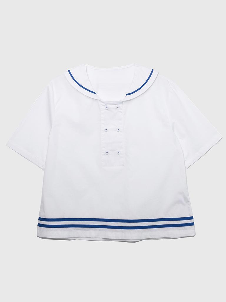 VINCENT NAVY Sehwa Sailor Blouse_White