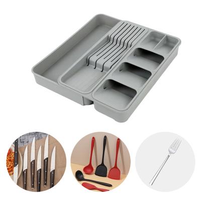 Cutlery Storage Box Classification Organization Expandable Large Capacity Multi Compartments Tableware Tray Fork Chopsticks Spoon Drawer Tableware