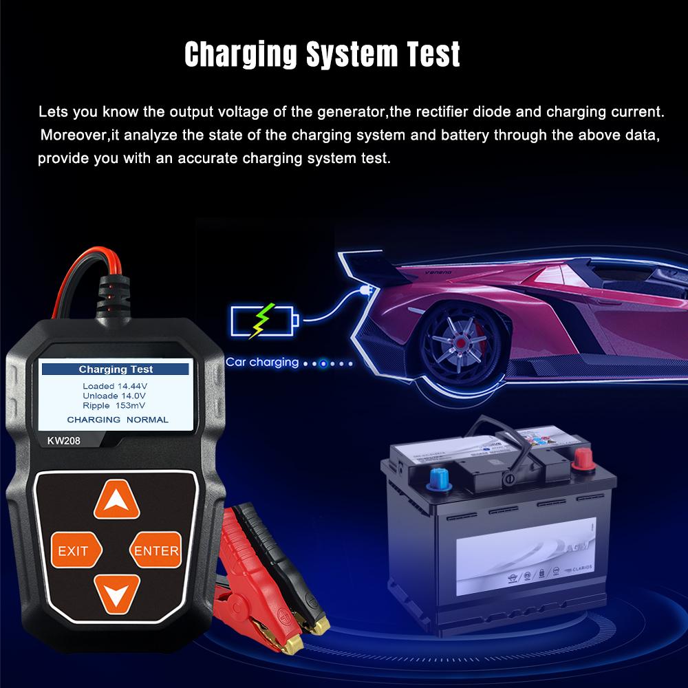 For 12V Vehicles Voltage Resistance 12V Battery Tester For Workshop Diagnostics Charging System Test Internal Resistance Reading