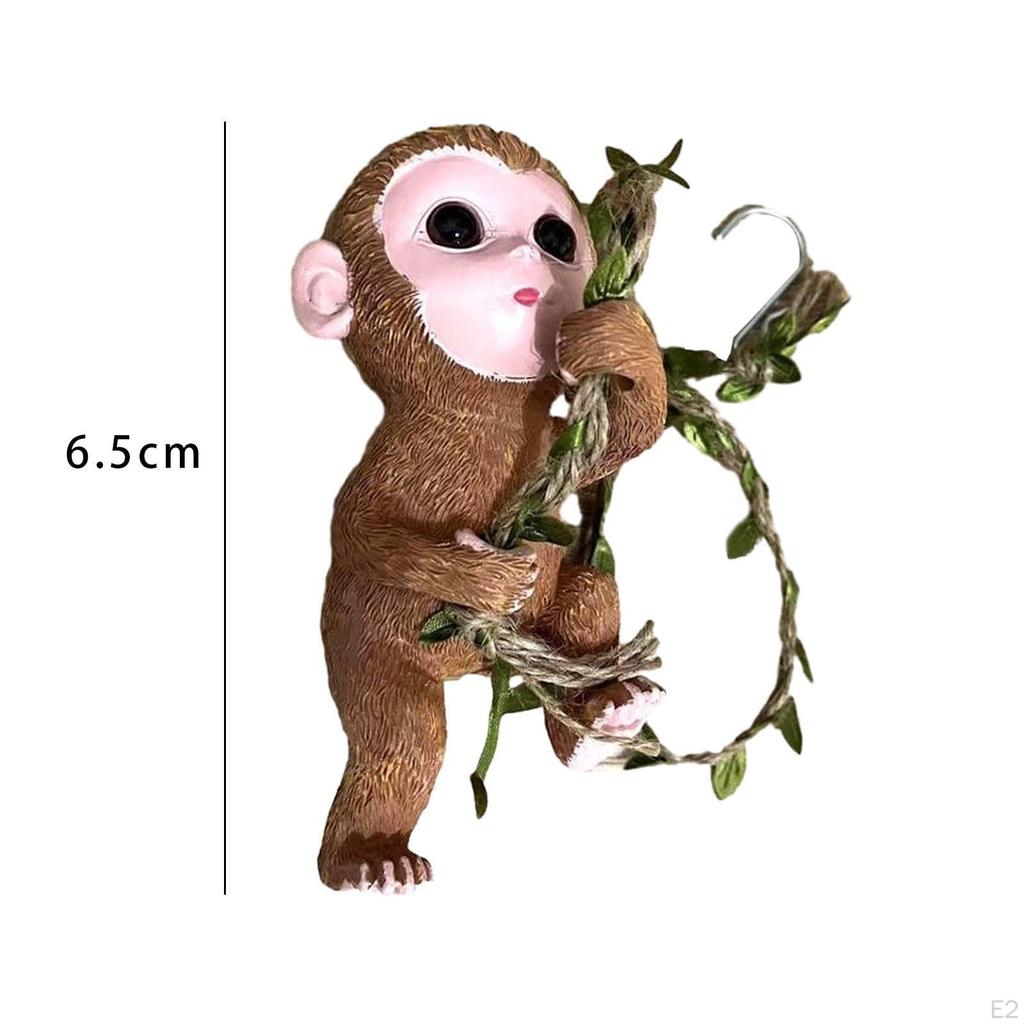 Climb Monkey Statue Cute Resin Figure Crafts Garden Ornament for Balcony Lawn