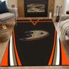 Duck Logo On Black and Orange Background Patterned Carpet, Non Slip Mat Suitable for Living Room and Bedroom Sofas