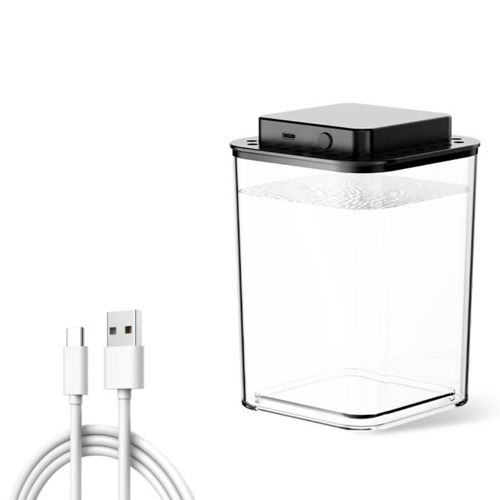 Transparent Betta Fish Tank USB Charging Intelligent Sensing Desktop Fish Bowl LED Light Plastic Figure Display Case Aquarium