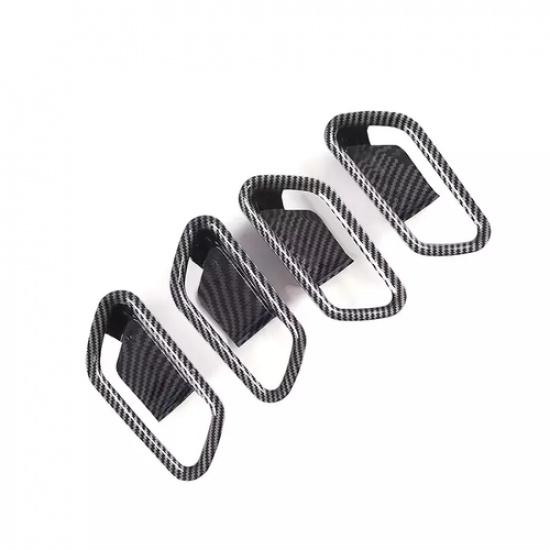 For Nissan Sentra -2024 Carbon Fiber Inner Door Handle Bowl Cover Trim 4pcs