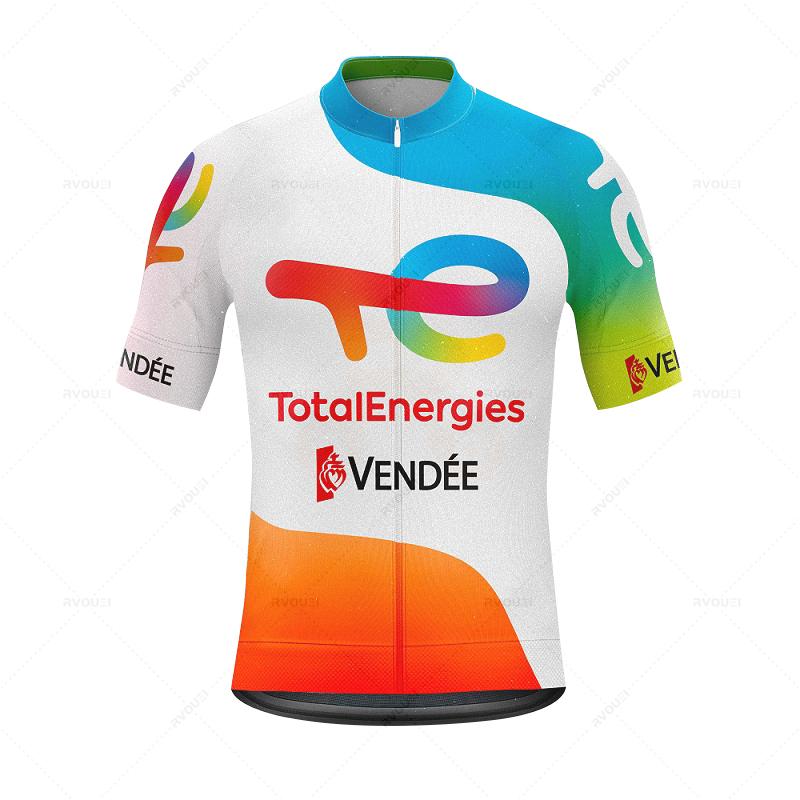 Total Energies Radtrikot Set Sommer Kurzarm Atmungsaktiv Fahrrad Herren Fahrradkleidung Maillot Ropa Ciclismo Uniform Anzug