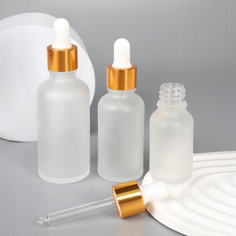 10/50/100ml Klare mattierte Glasflaschen Tropfflasche Lotionflasche Glas leere Flasche Wiederverwendbare Spenderflaschen
