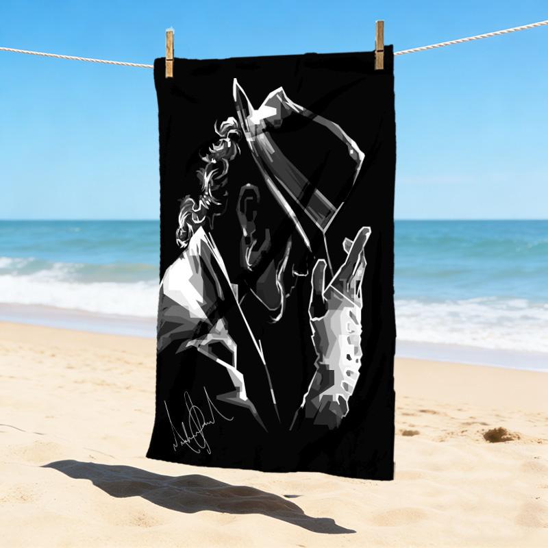 Michael Jackson Performance Stylish Digital Printing Beach Towel Quickdrying Absorbent Blanket For Beach Pool Gym Travel
