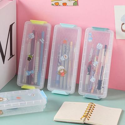 Creative Transparent Large Capacity Pencil Case Desktop Storage Box Stationery Box Glasses Case