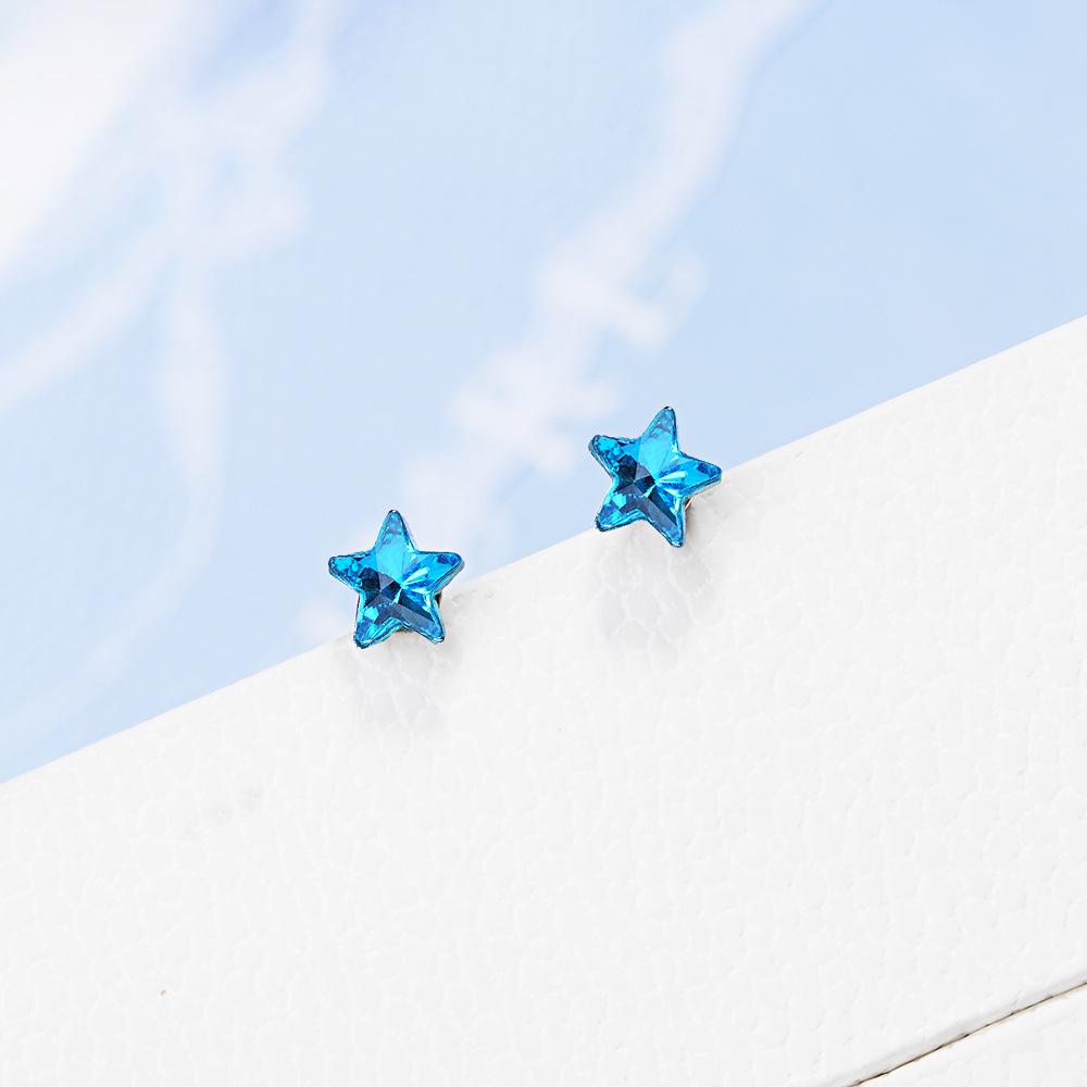 

Маленькие свежие милые мини-серьги в форме звезды женские модные серьги-гвоздики в форме звезды элегантные темпераментные украшения для банкета copper озеро синий