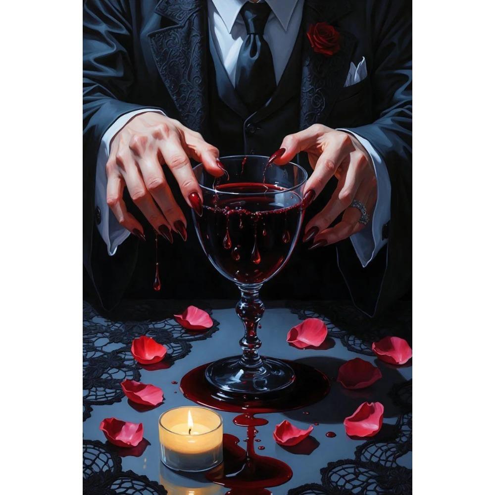 Dark Fantasy Romantic Gothic Vampire Queen Horror Blood Poster Print Wall Art Pictures Canvas Painting Living Room Home Decor